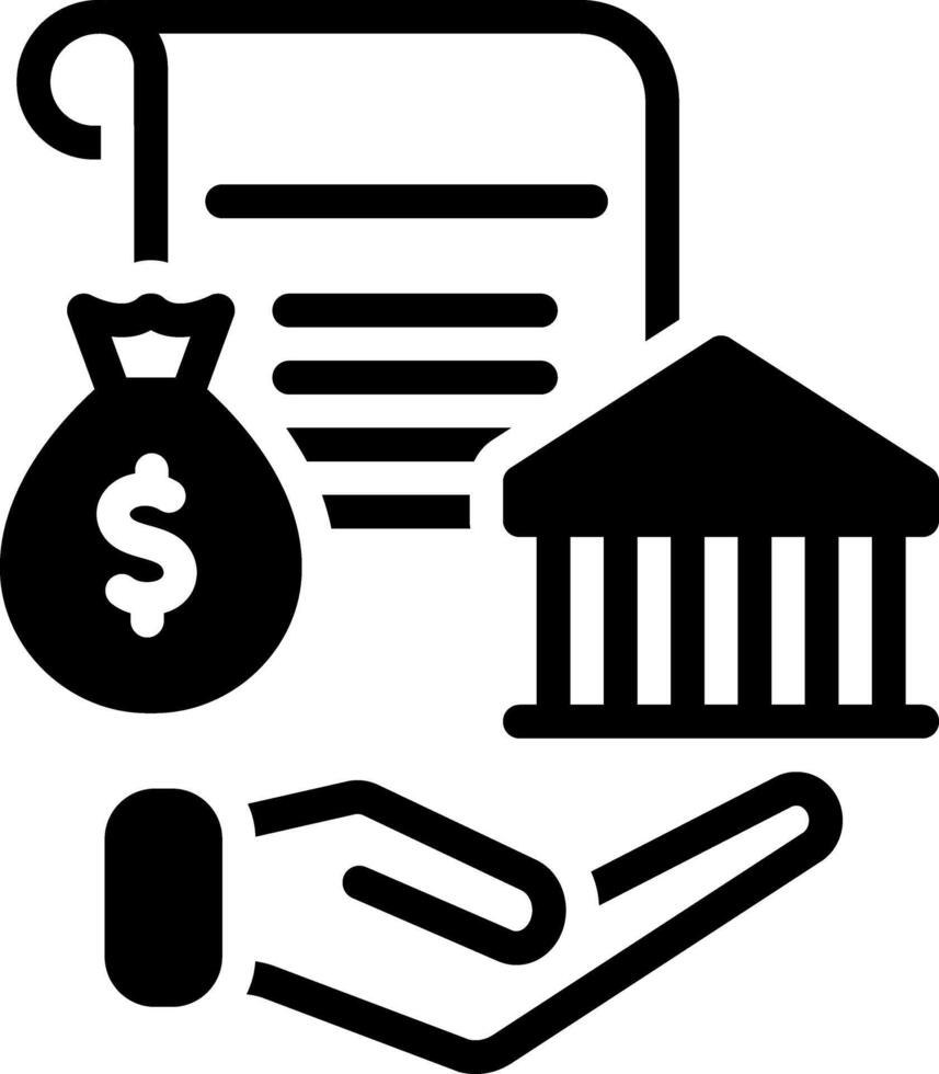 Solid black icon for loan vector