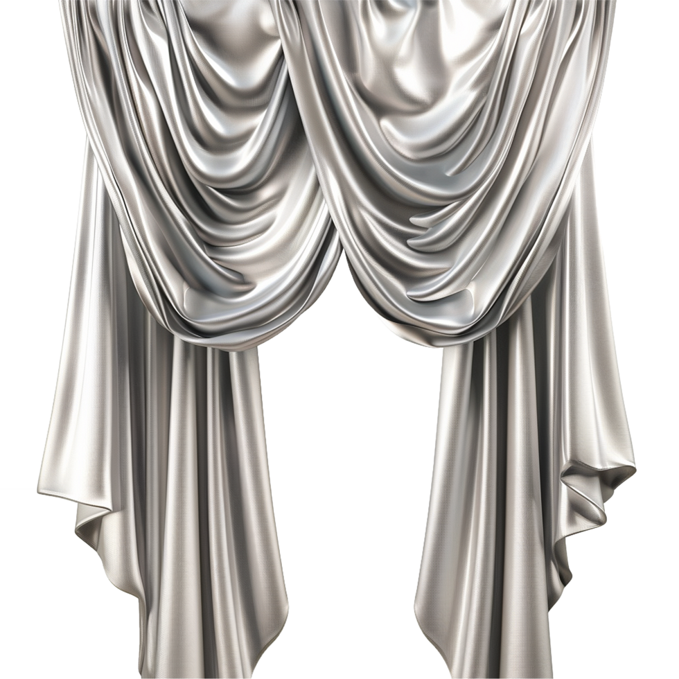 AI generated Silk curtain png isolated on transparent background