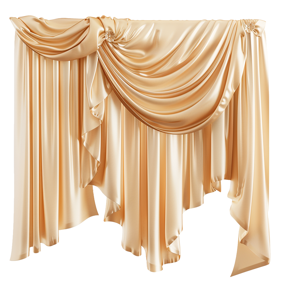 AI generated Silk curtain png isolated on transparent background
