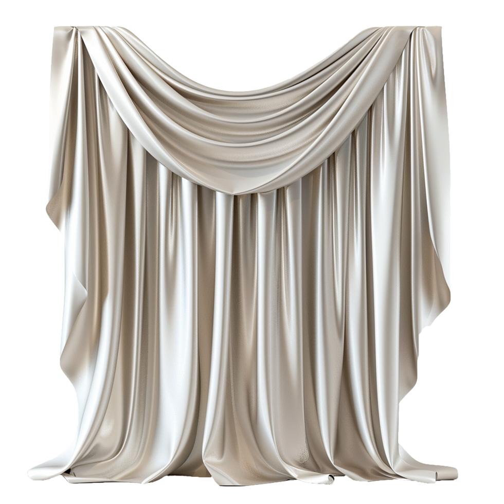 AI generated Silk curtain png isolated on transparent background