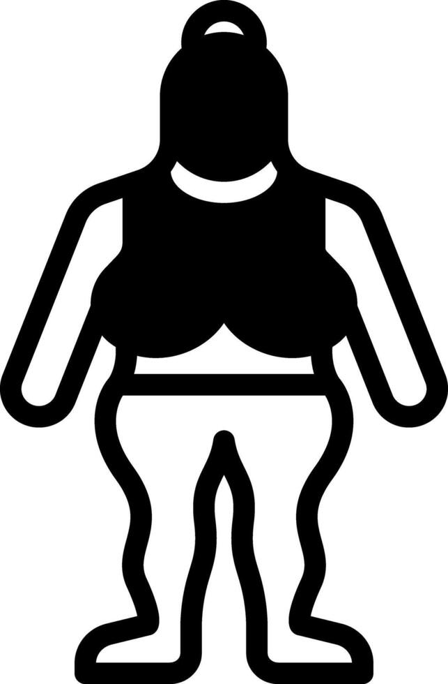 Vector solid black icon for chubby