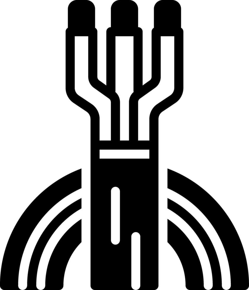 vector sólido negro icono para cable