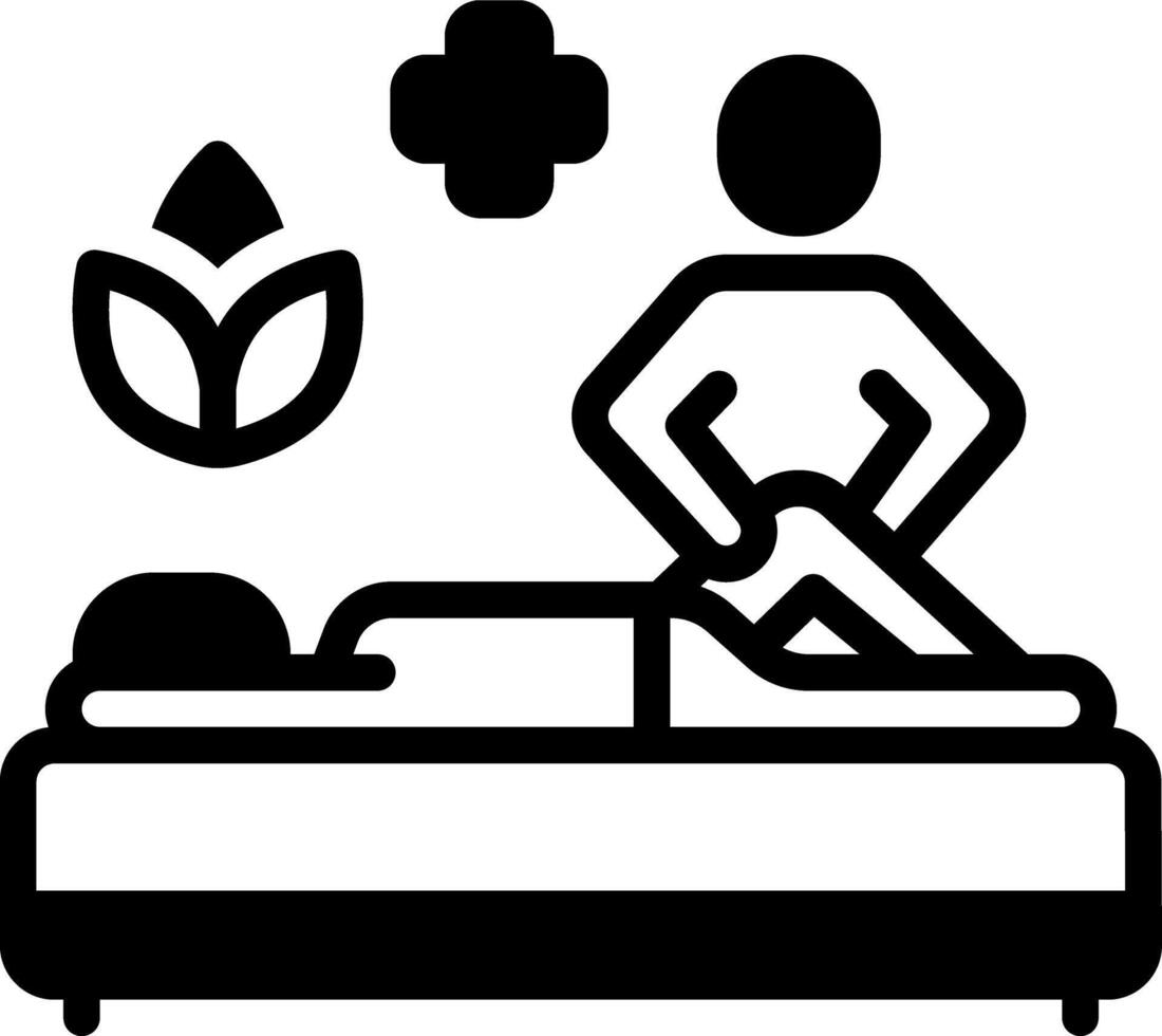 Solid black icon for therapeutic vector