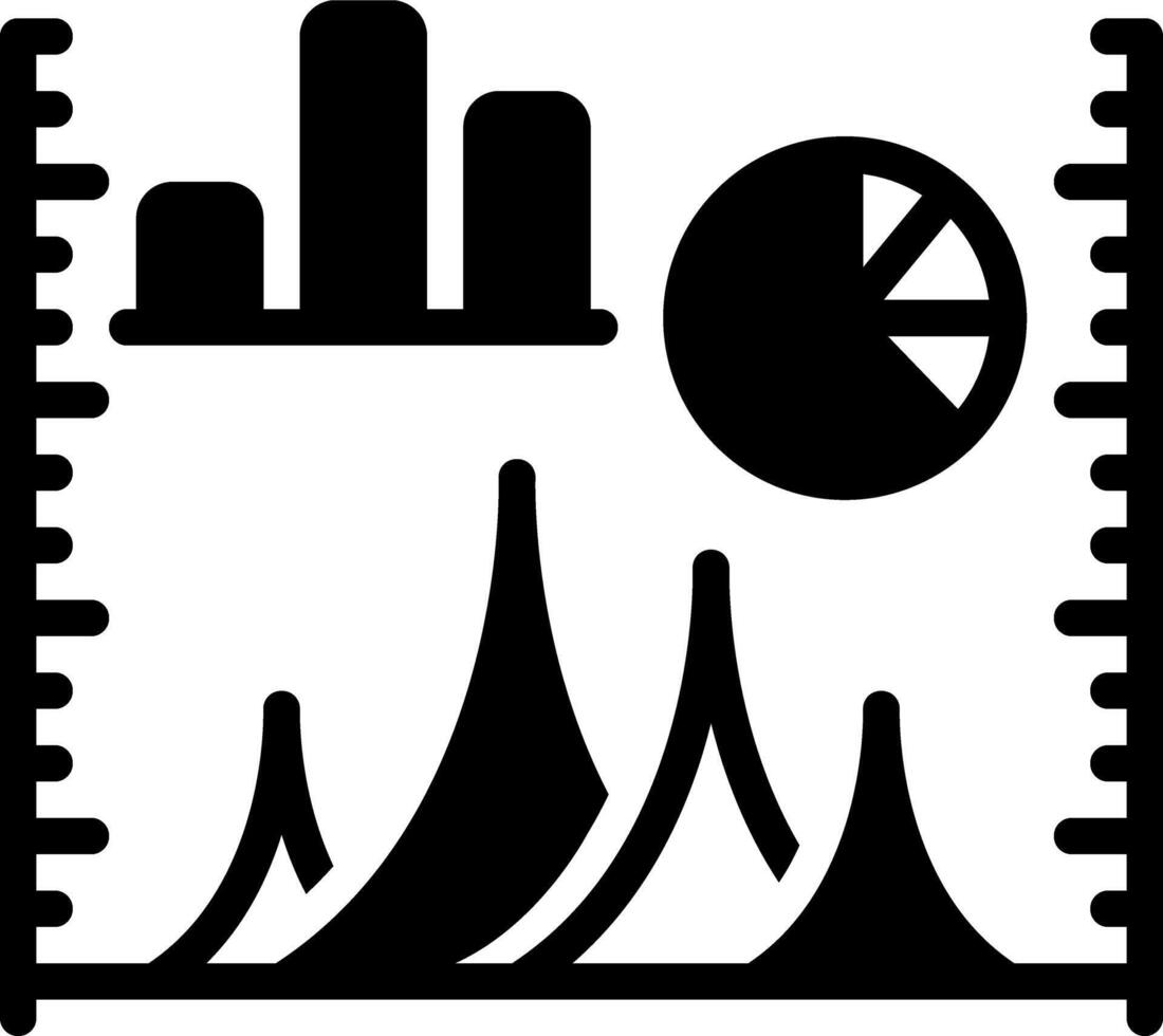 Solid black icon for graph vector