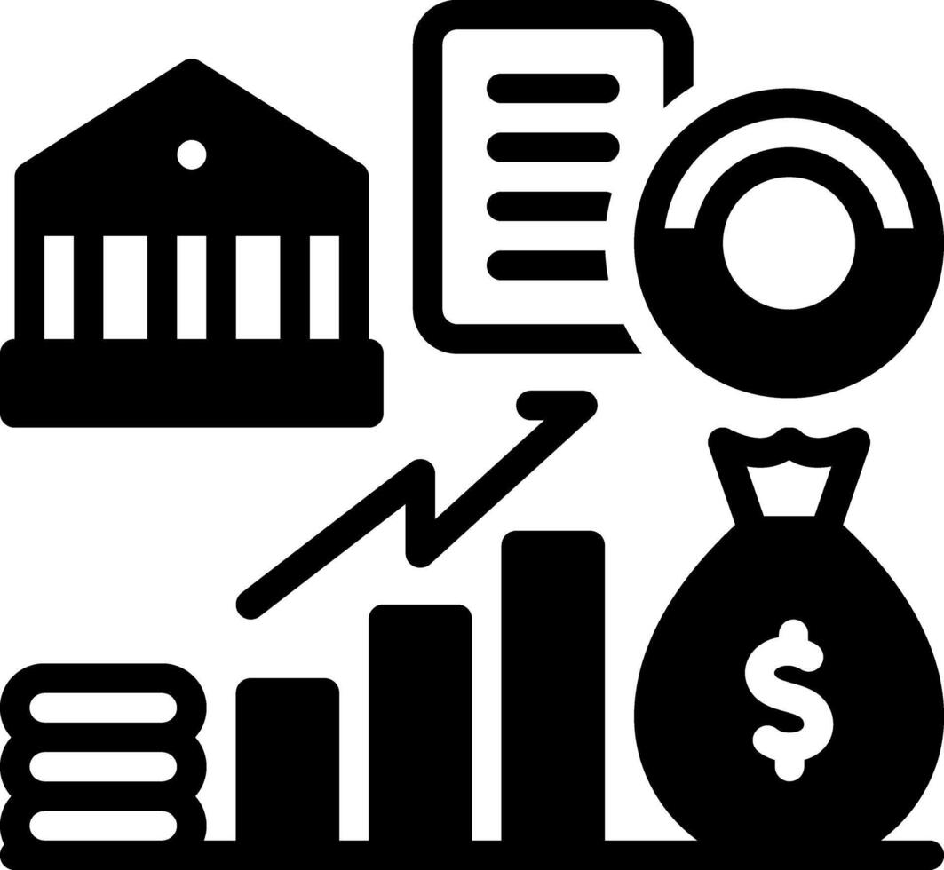 Solid black icon for investment vector