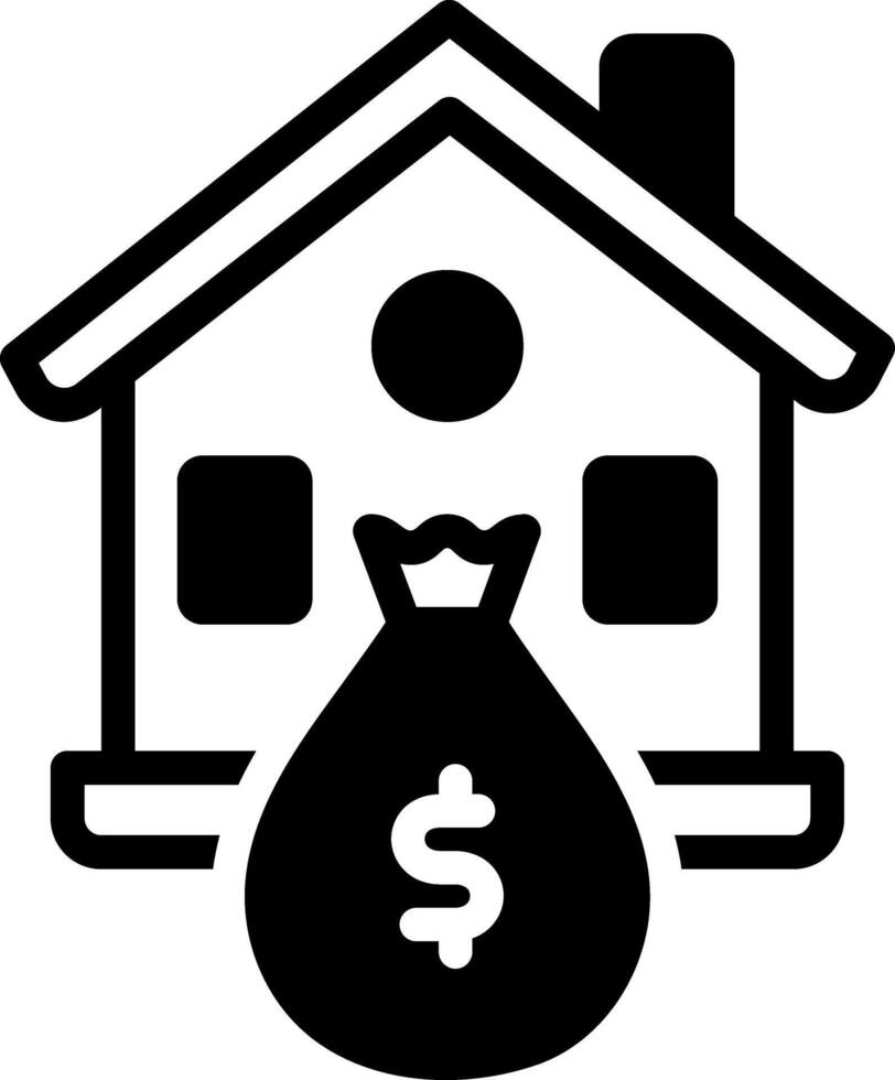 Solid black icon for property vector