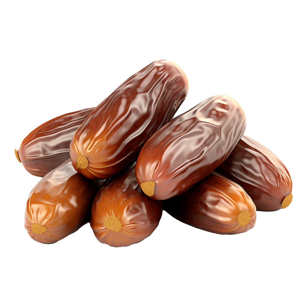 AI generated Dates in wooden bowl isolated on transparent background png
