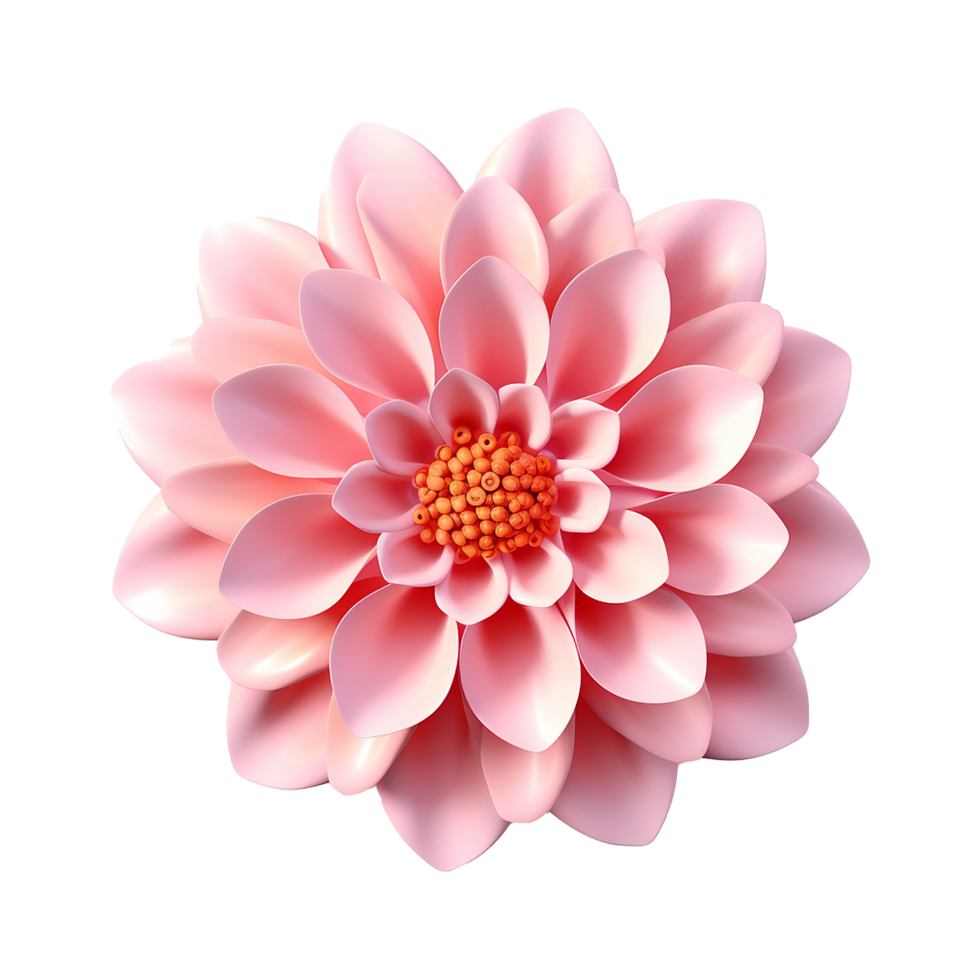 AI generated 3d style colorful flower isolated on transparent background png