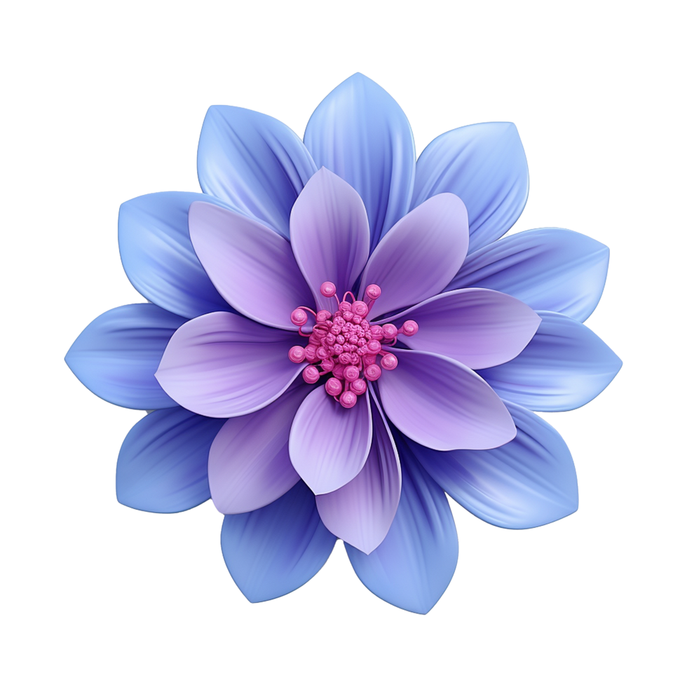 ai gerado 3d estilo colorida flor isolado em transparente fundo png