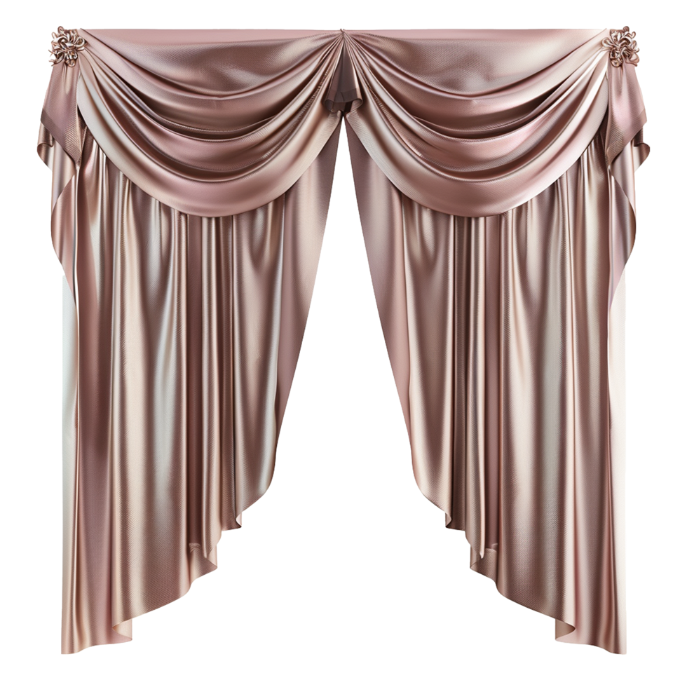 AI generated Silk curtain png isolated on transparent background