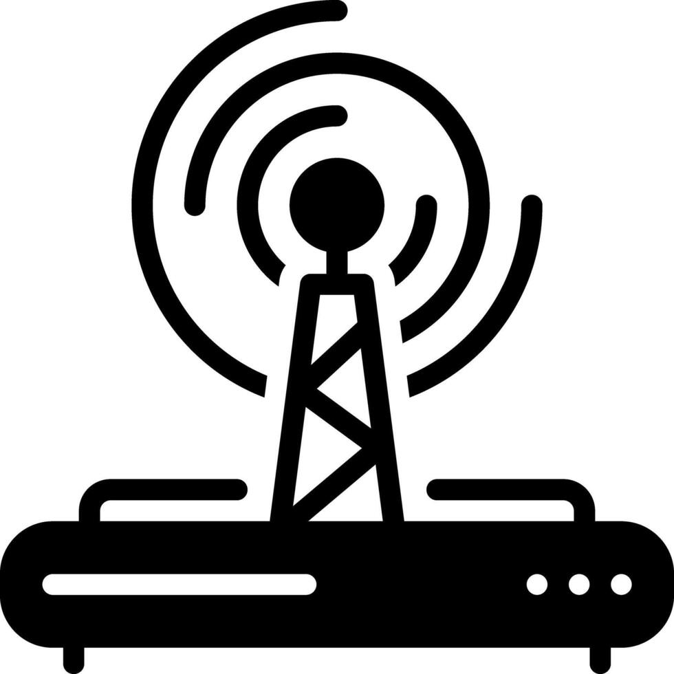 sólido negro icono para Wifi vector