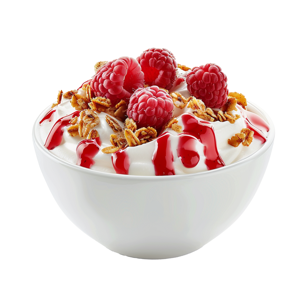 ai gegenereerd yoghurt kom geïsoleerd Aan transparant achtergrond png