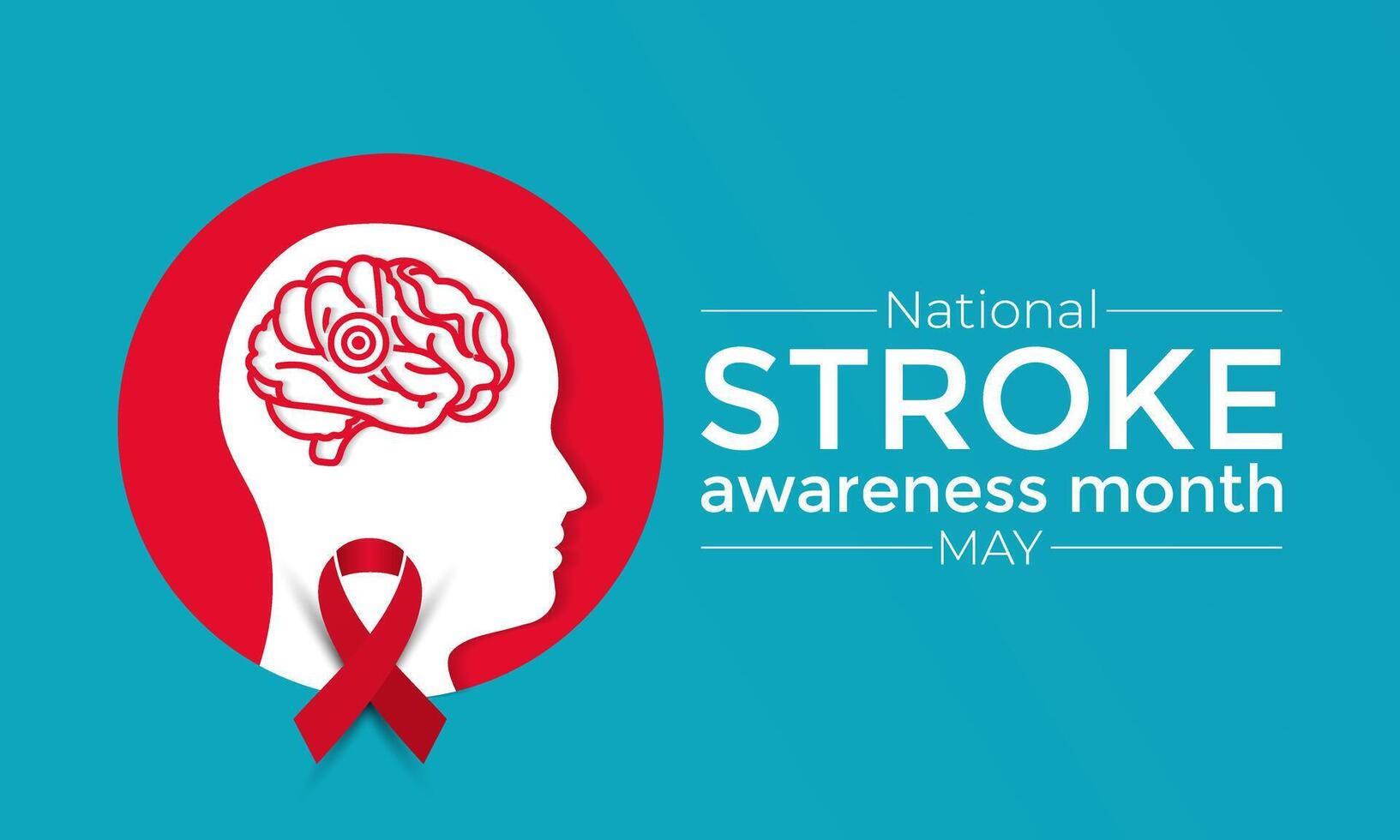 National Stroke awareness month is observed each year during May. Template for background, banner, card, poster design. Vector EPS10 illustration.