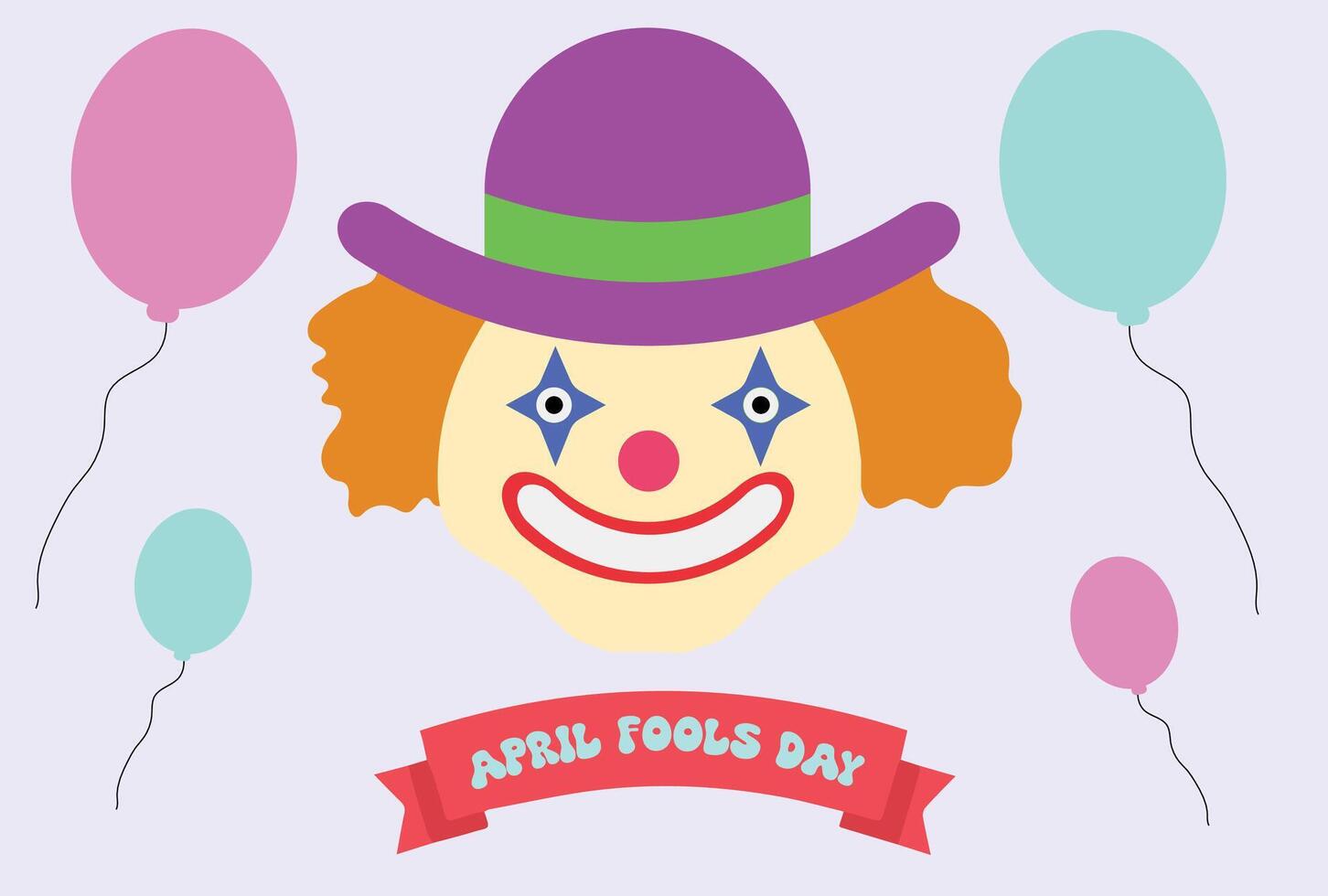 Clown and balloon for april fools day illustration vector