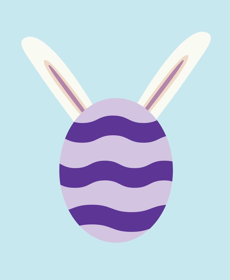 huevo de pascua con oreja de conejo vector