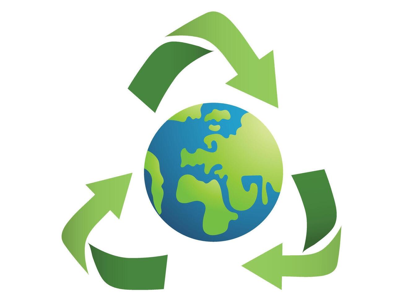 Recycle symbol and earth for environment illustration vector