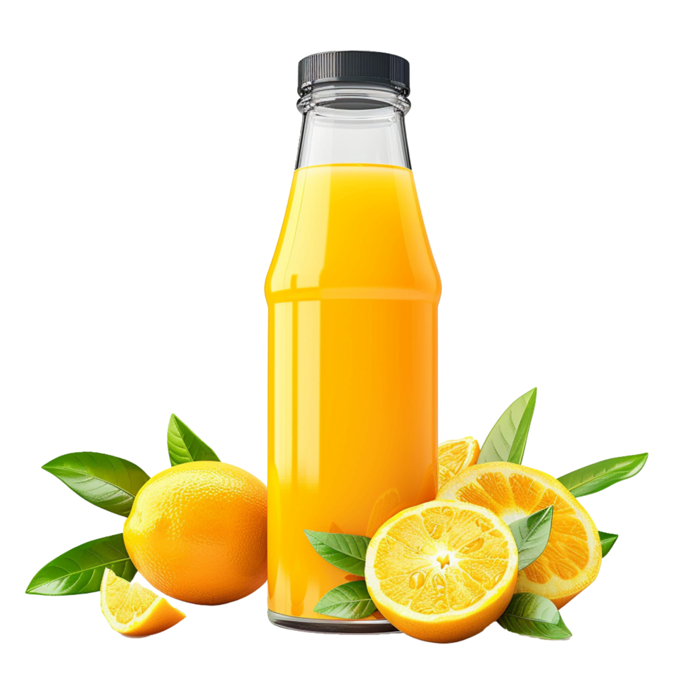AI generated Juice bottle png isolated on transparent background
