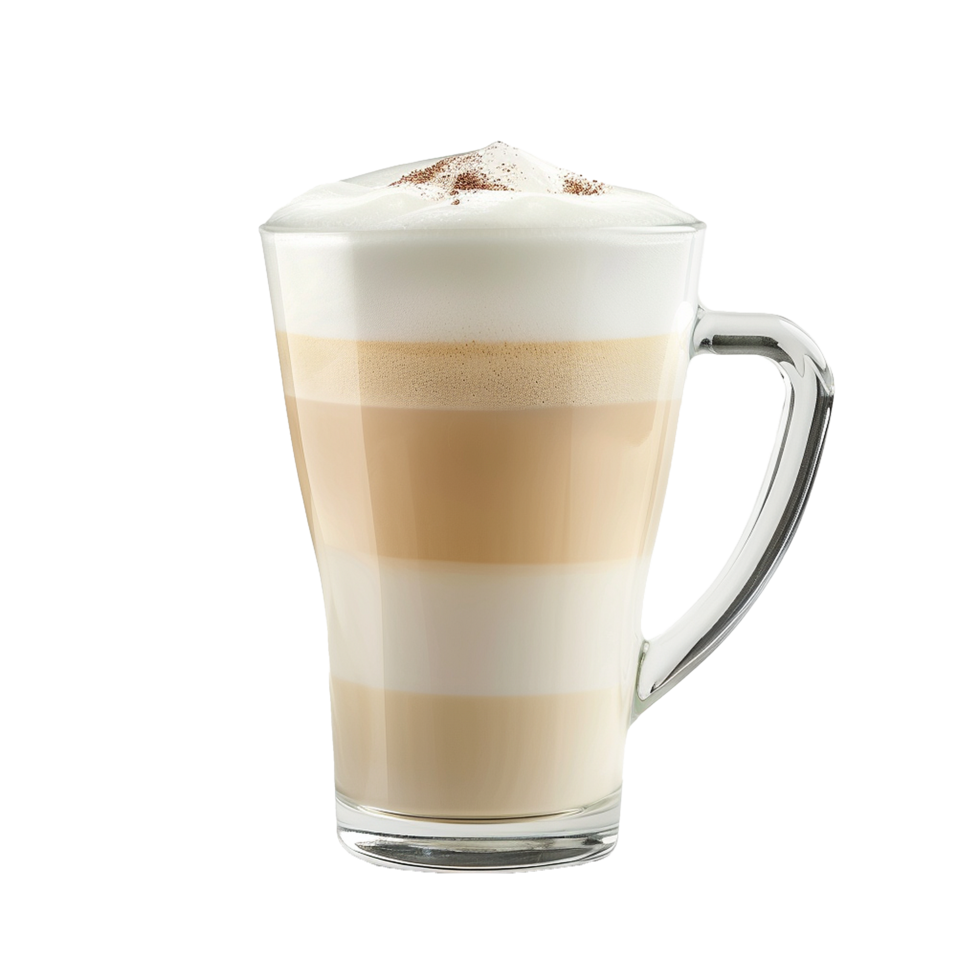 ai generato latte macchiato nel caffè tazza png isolato su trasparente sfondo