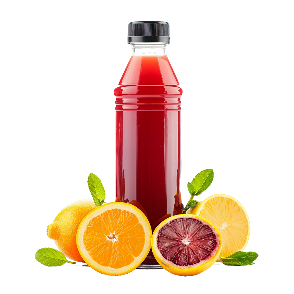 ai genererad juice flaska png isolerat på transparent bakgrund