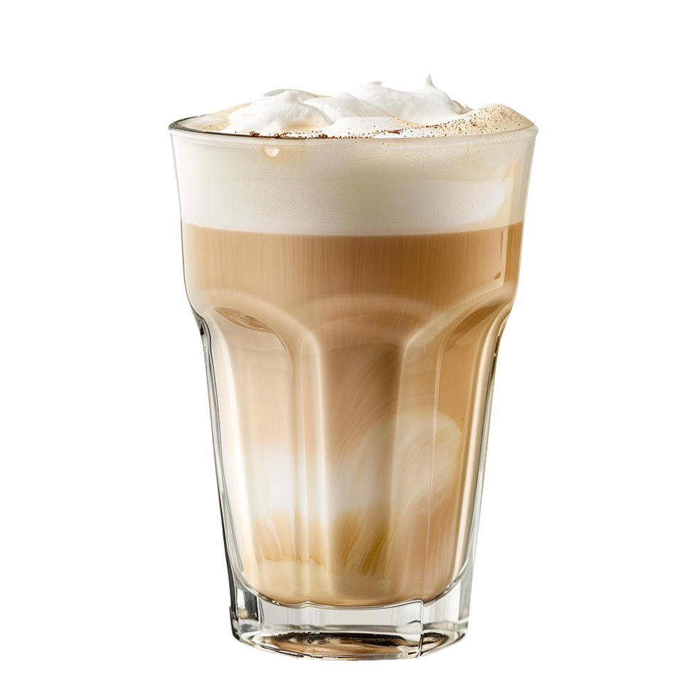 AI generated Latte in coffee cup png isolated on transparent background