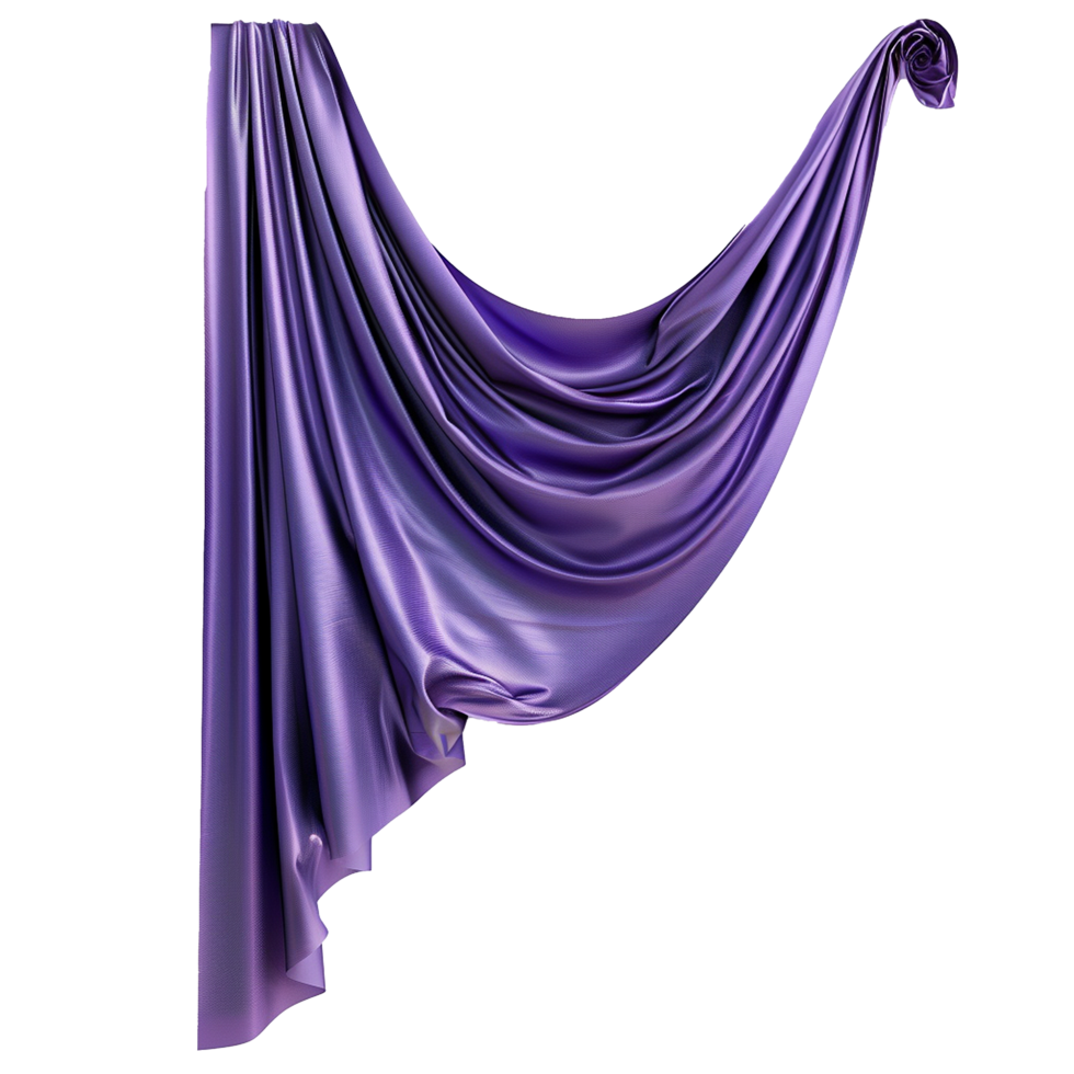 AI generated Silk curtain png isolated on transparent background