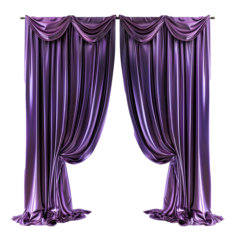 AI generated Silk curtain png isolated on transparent background
