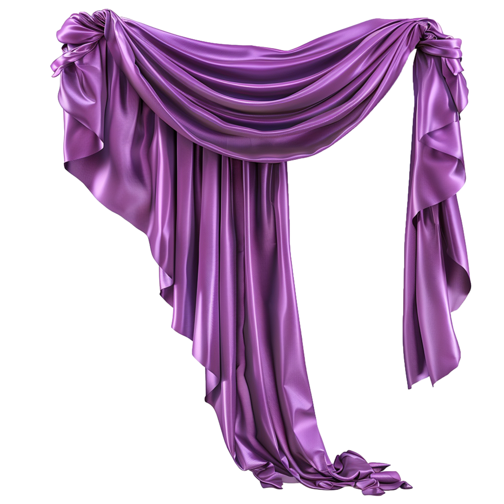 AI generated Silk curtain png isolated on transparent background