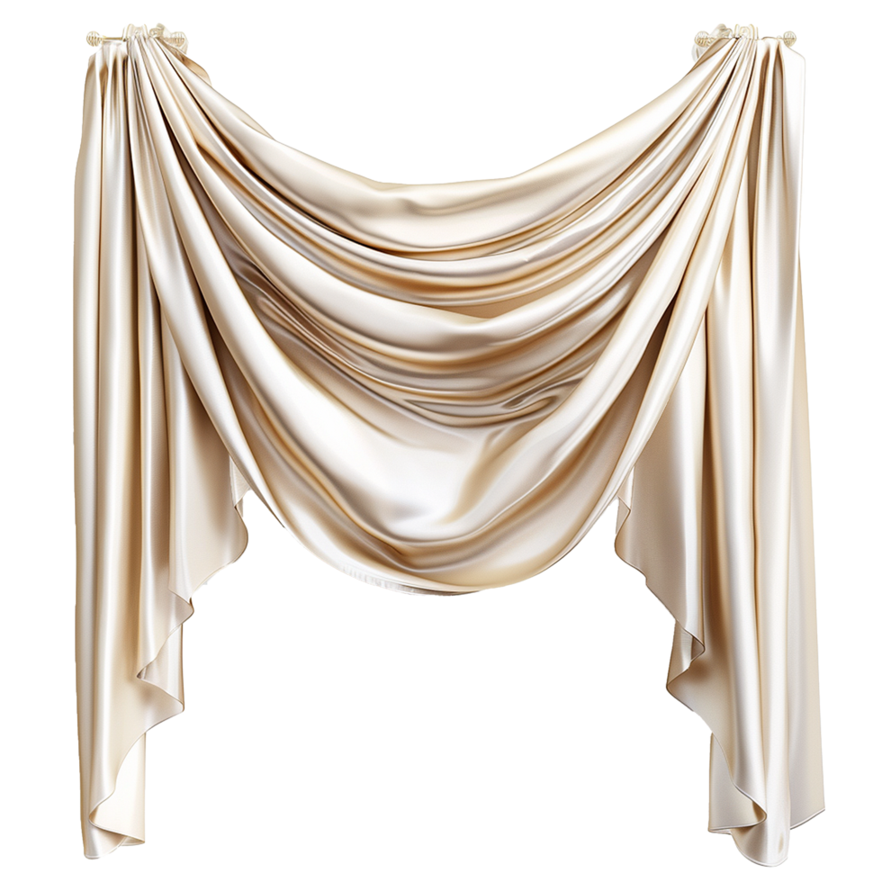 AI generated Silk curtain png isolated on transparent background