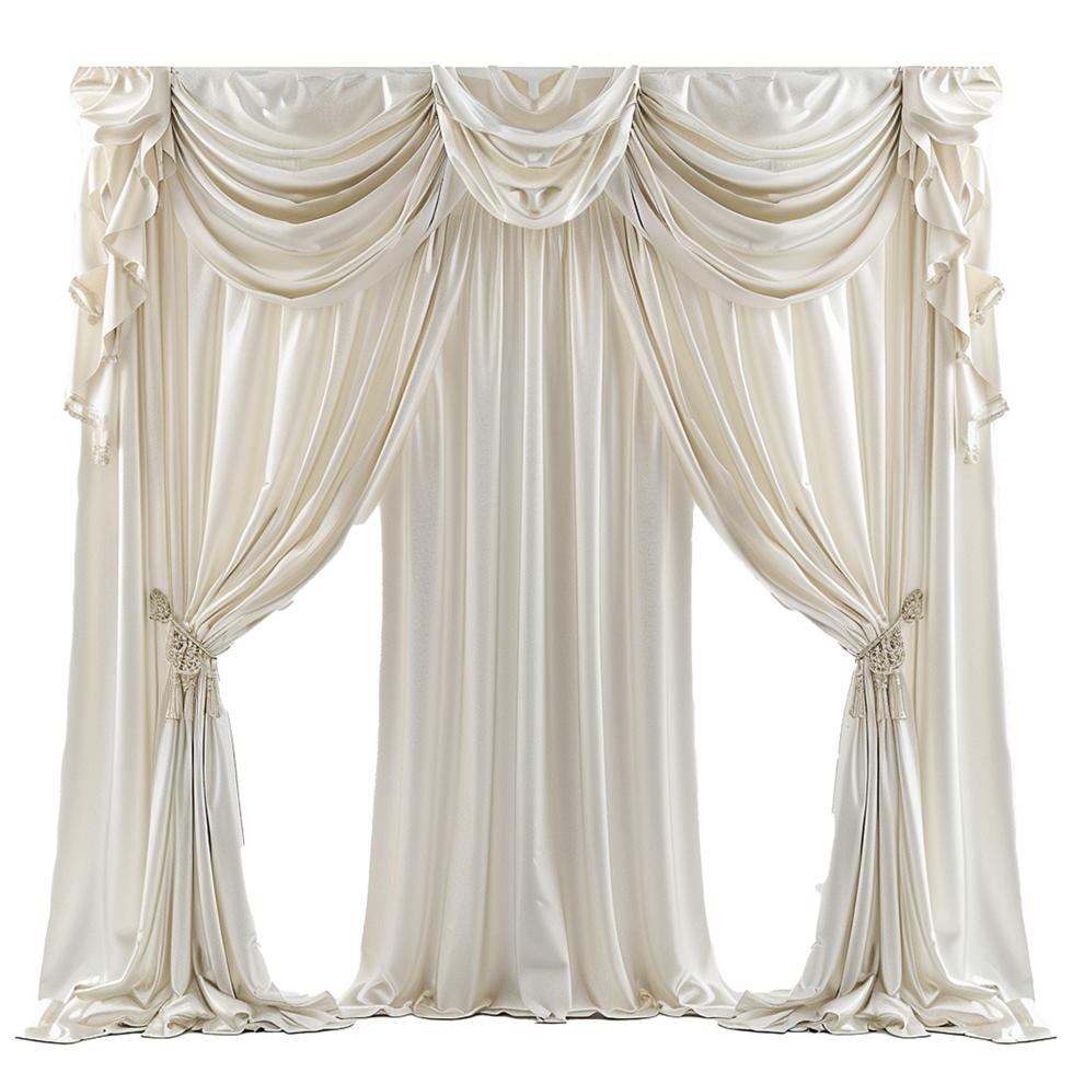 AI generated Silk curtain png isolated on transparent background
