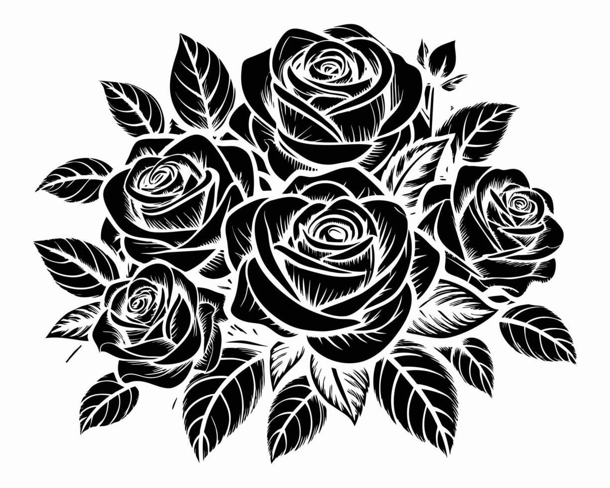 hermosa rosas flor vector diseño en blanco antecedentes ilustración