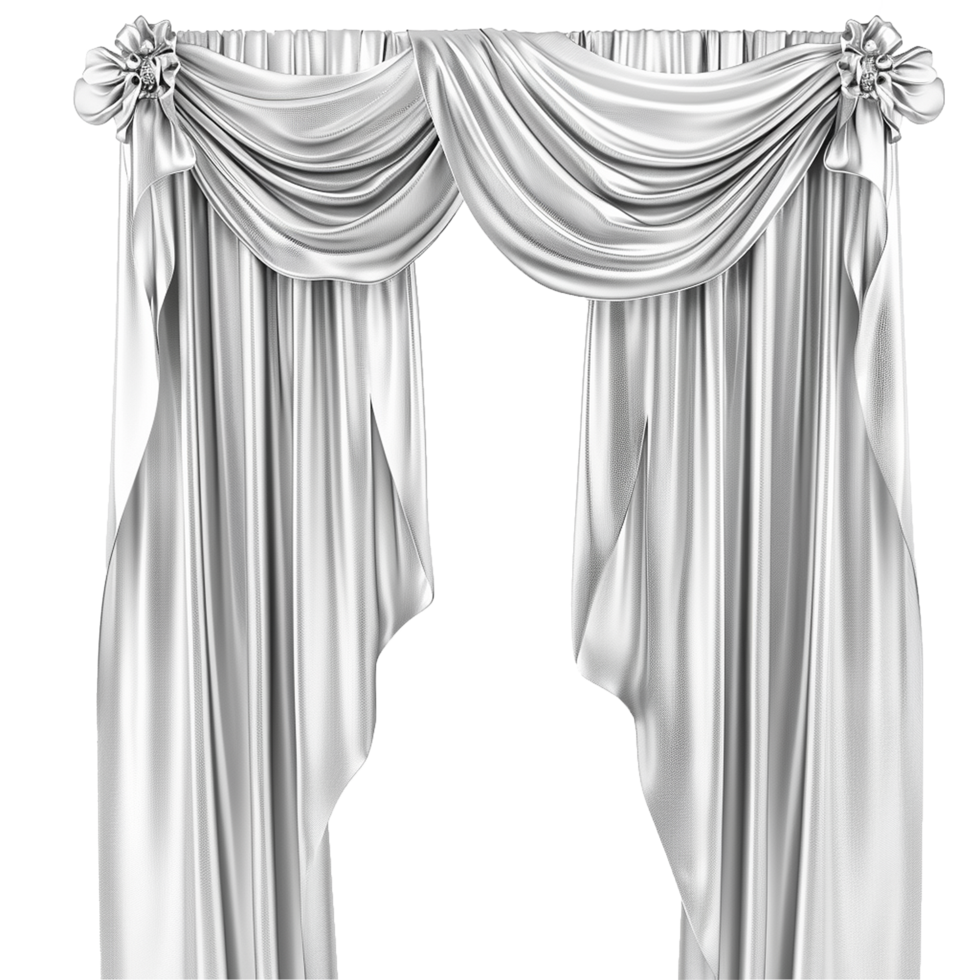 AI generated Silk curtain png isolated on transparent background