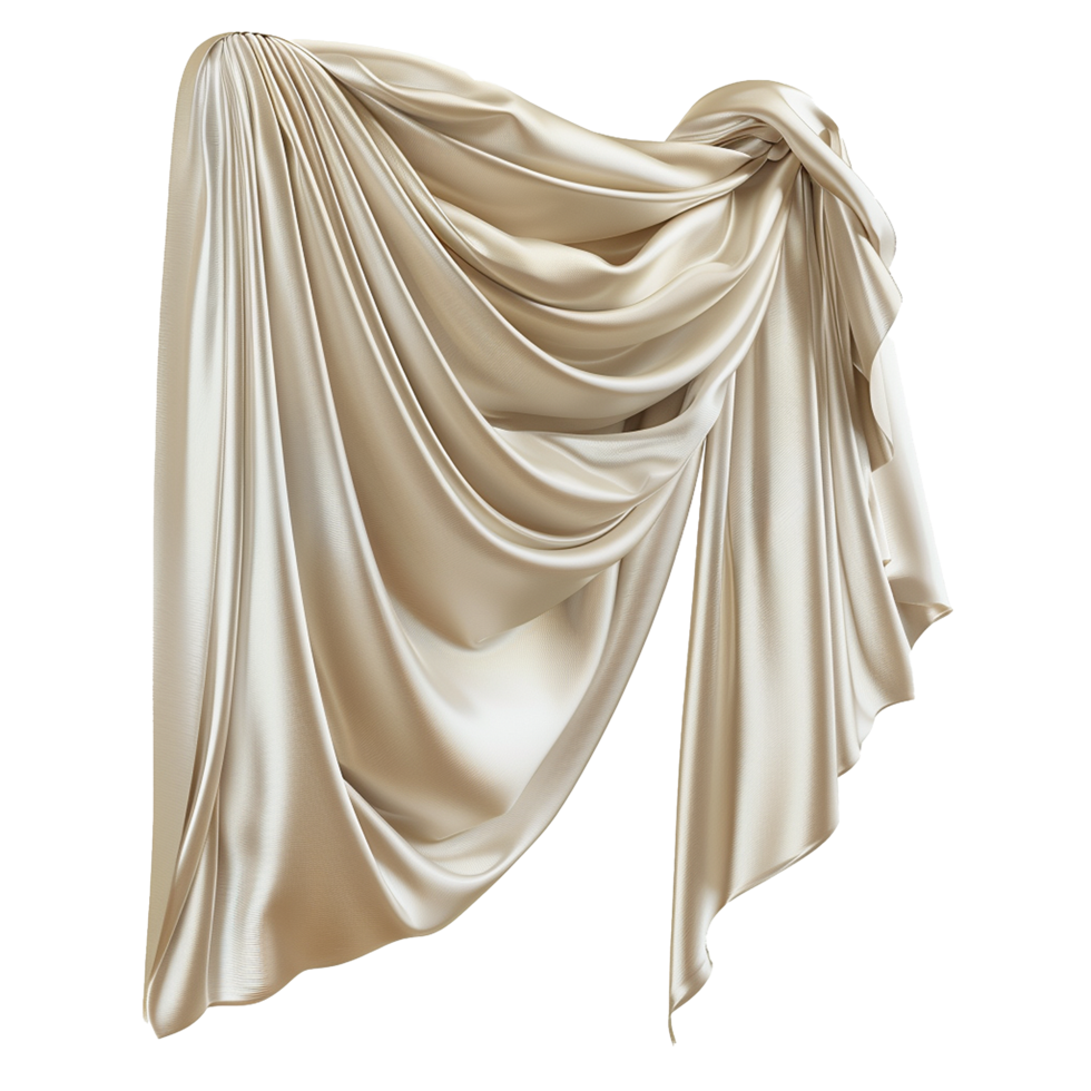 AI generated Silk curtain png isolated on transparent background