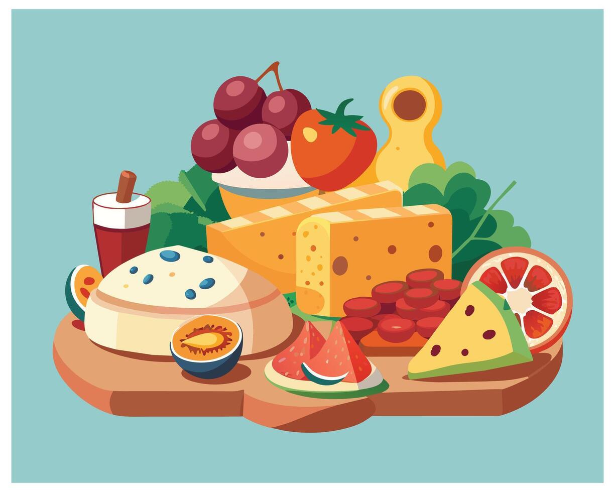 Vegetables And Food Vector Design On White Background illustration