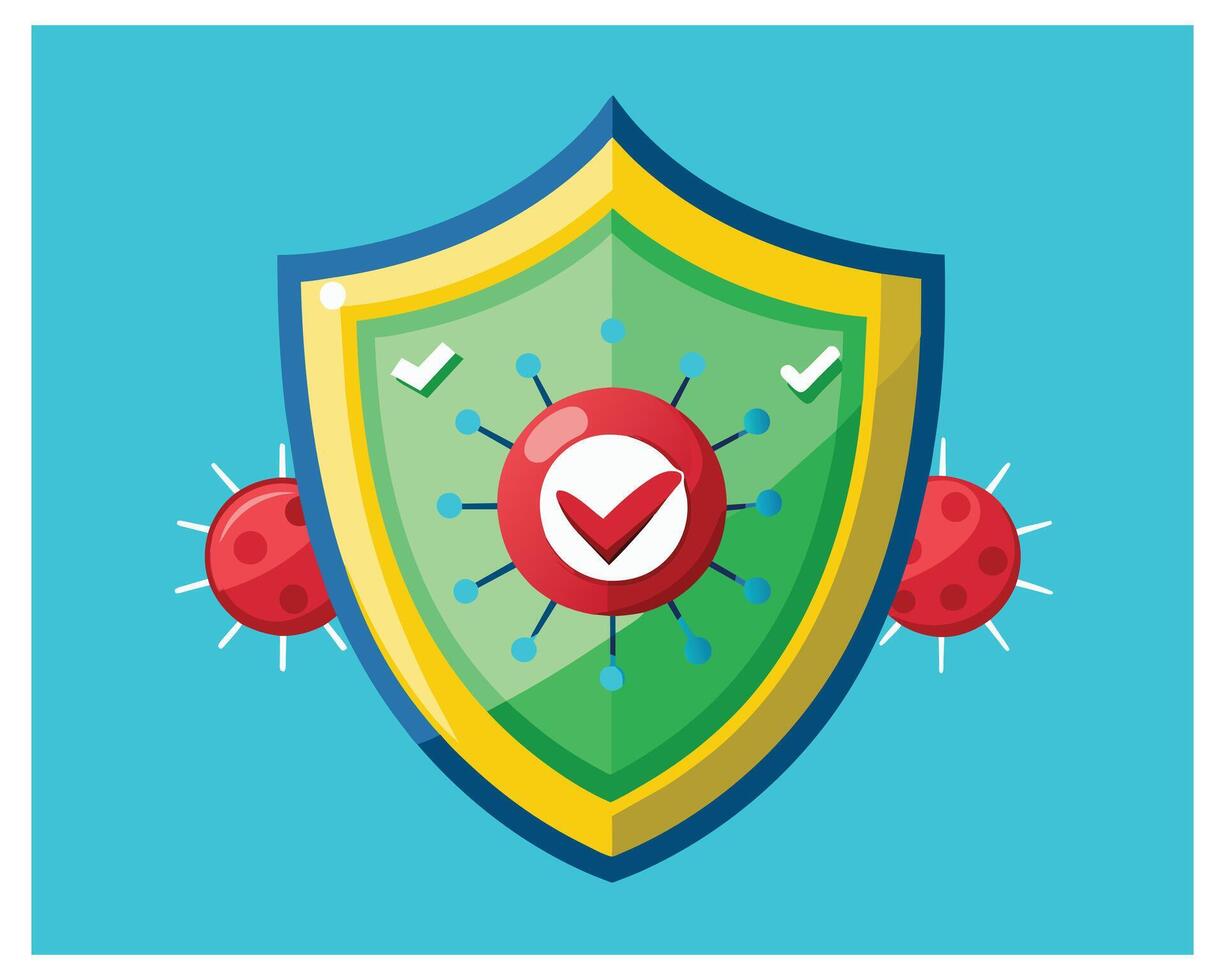 Computer With Cyber Security Icons Antivirus Pro Vector