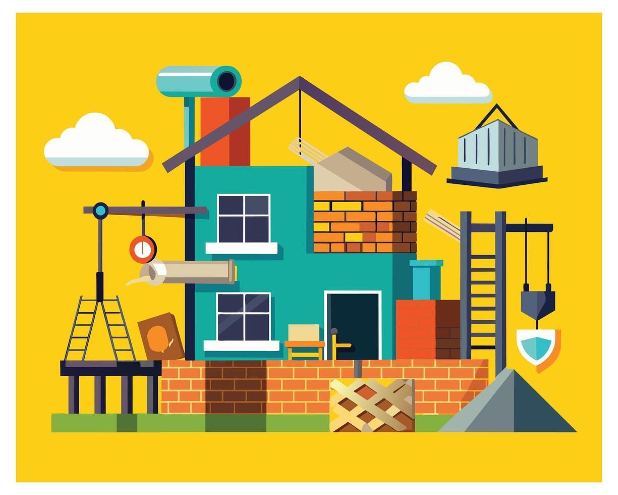 Building Under Construction Vector illustration