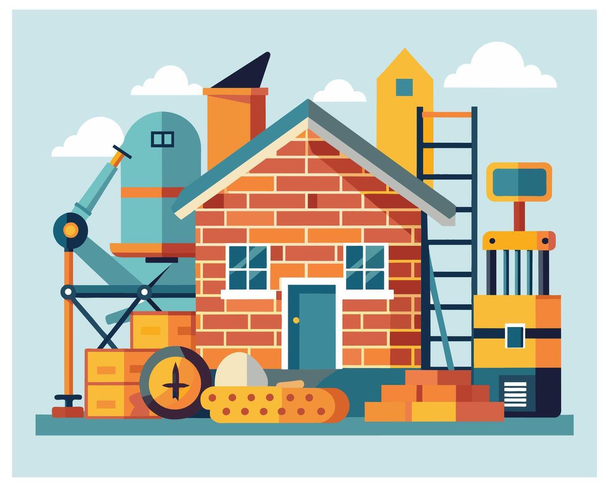 Building Under Construction Vector illustration