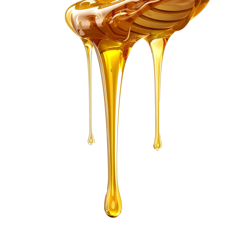 AI generated Honey dripping png isolated on transparent background