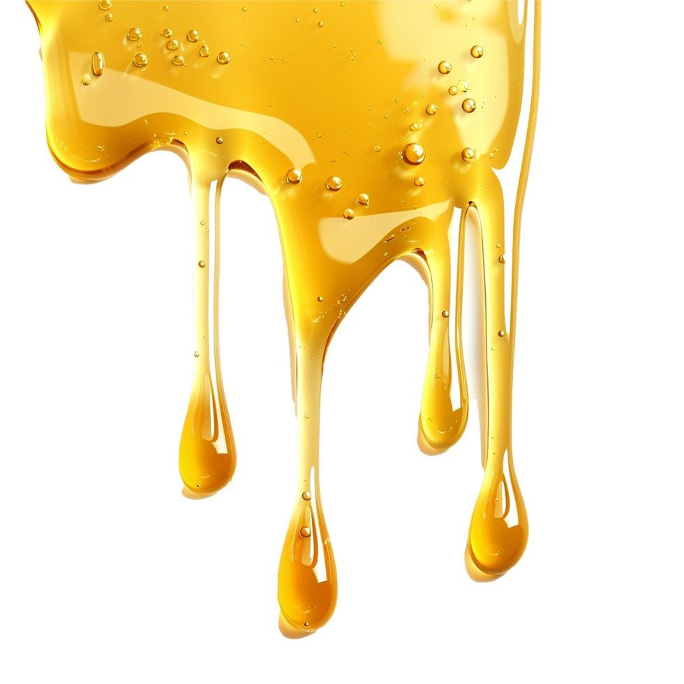 AI generated Honey dripping png isolated on transparent background