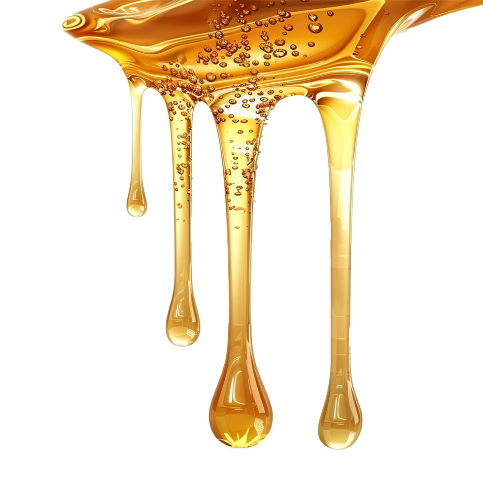 AI generated Honey dripping png isolated on transparent background