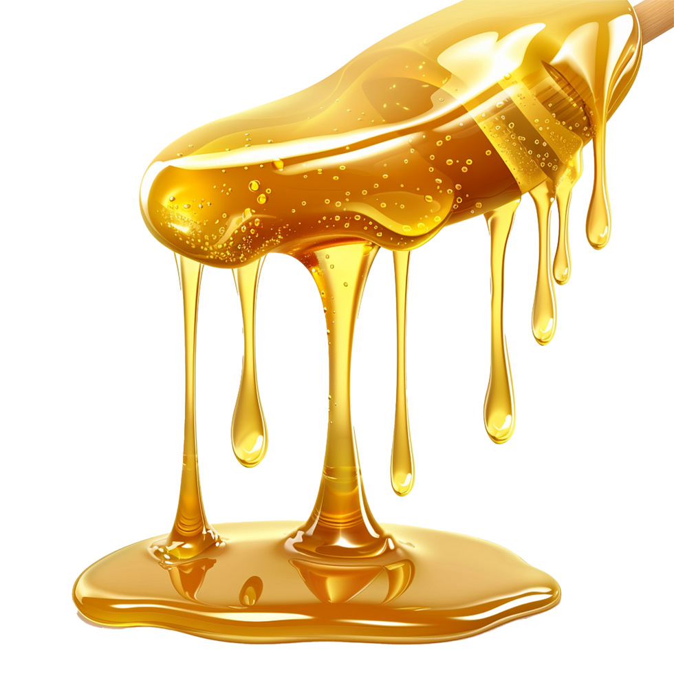 AI generated Honey dripping png isolated on transparent background