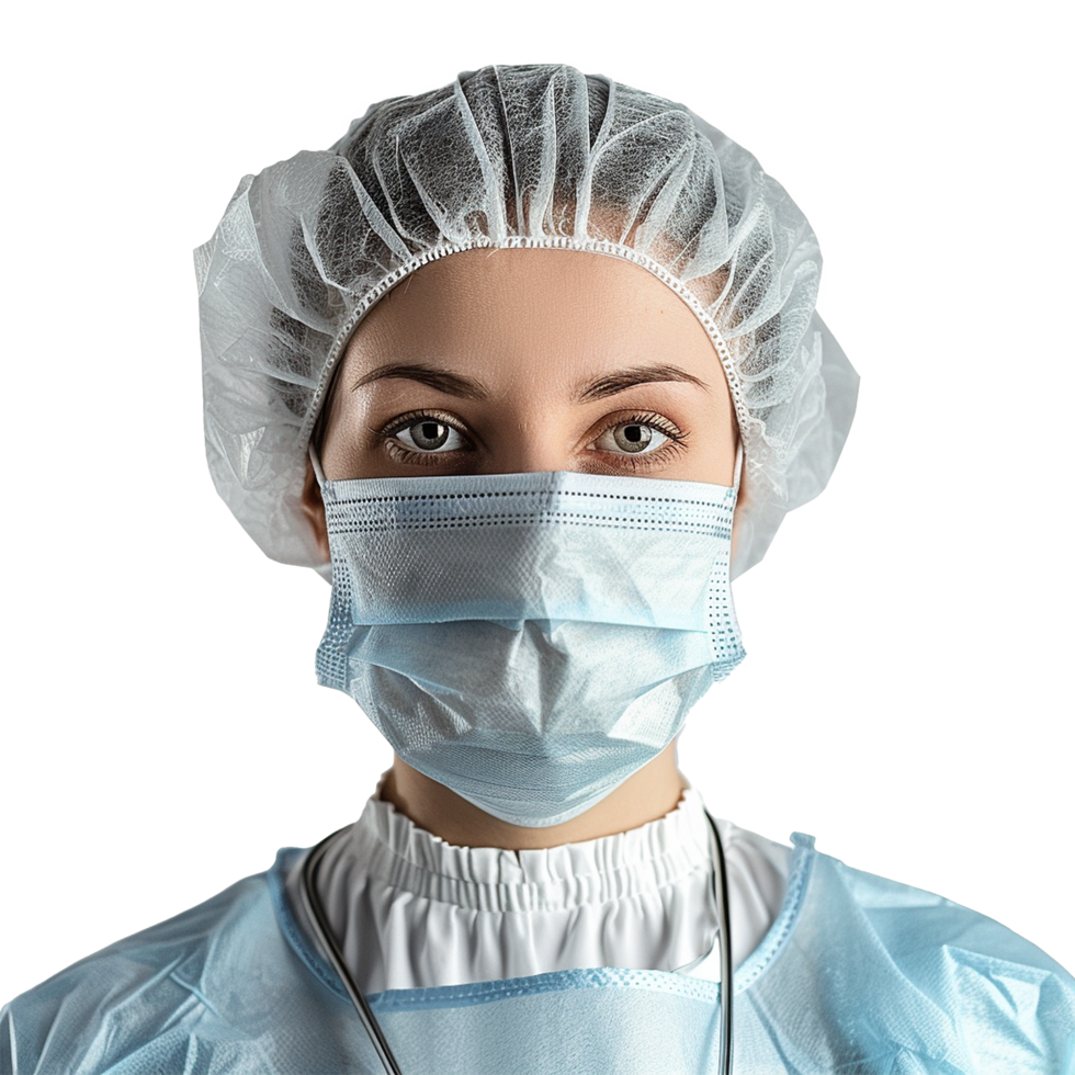 ai gegenereerd dokter slijtage gezicht masker PNG geïsoleerd Aan transparant achtergrond