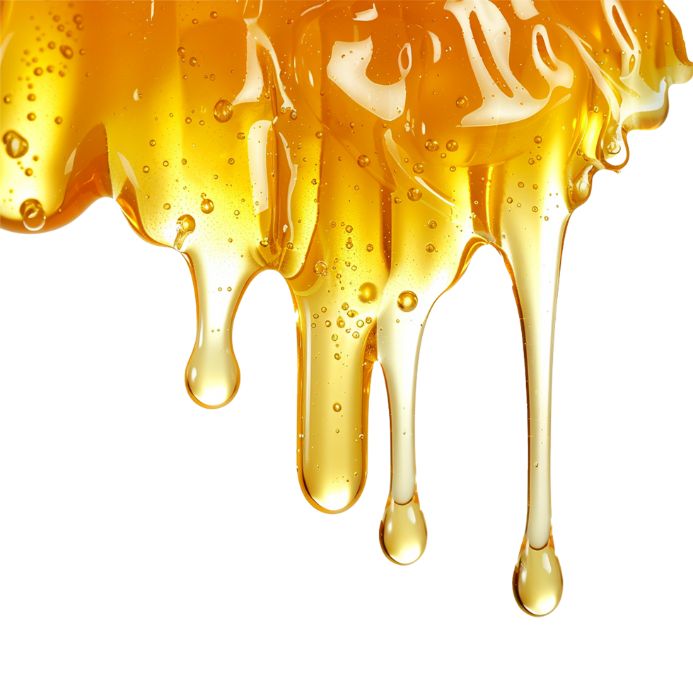 AI generated Honey dripping png isolated on transparent background