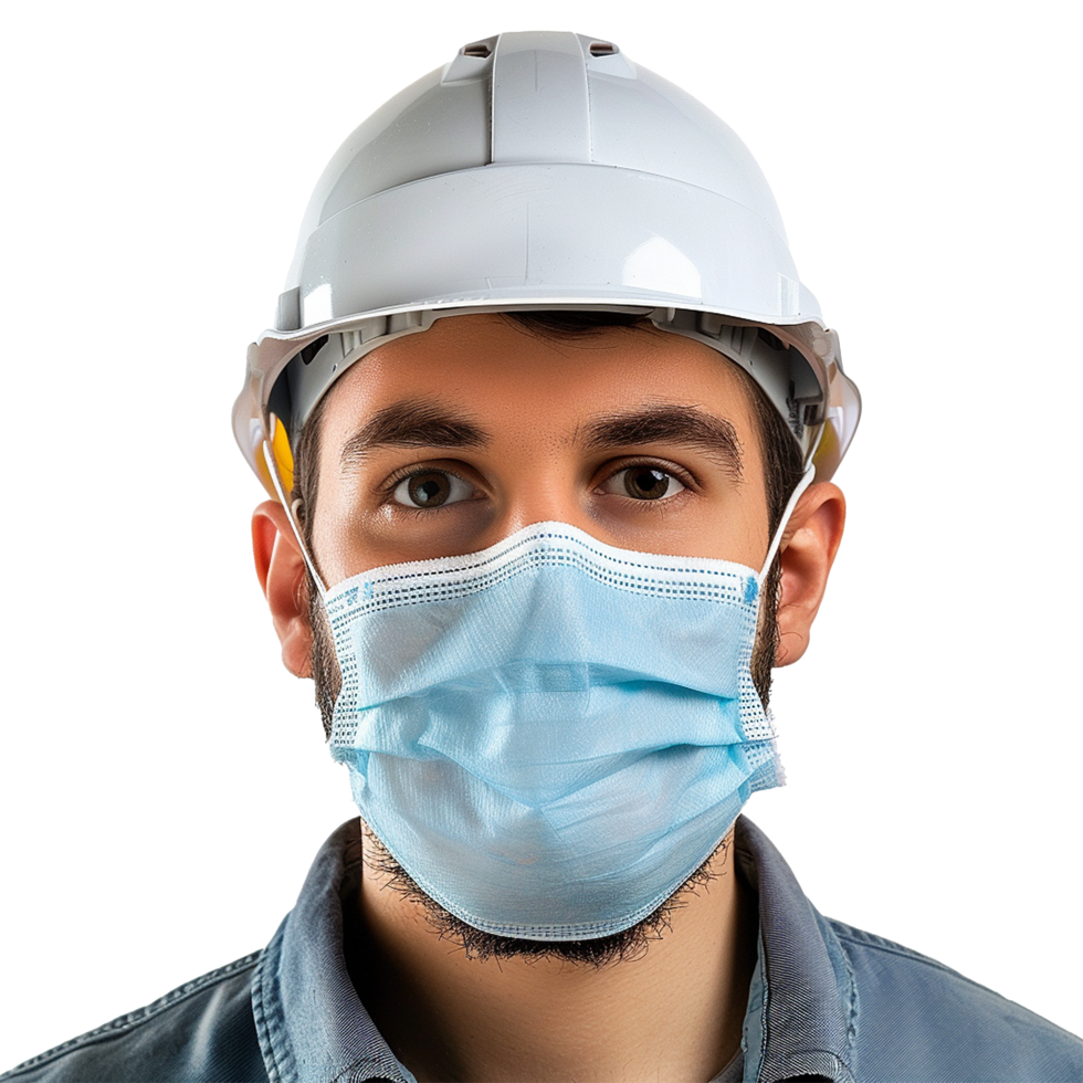 AI generated Labor wear face mask png isolated on transparent background