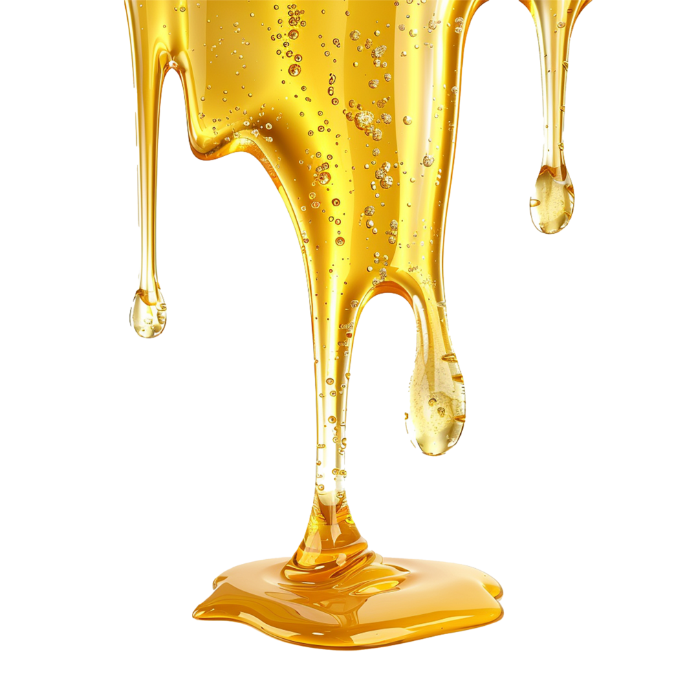AI generated Honey dripping png isolated on transparent background