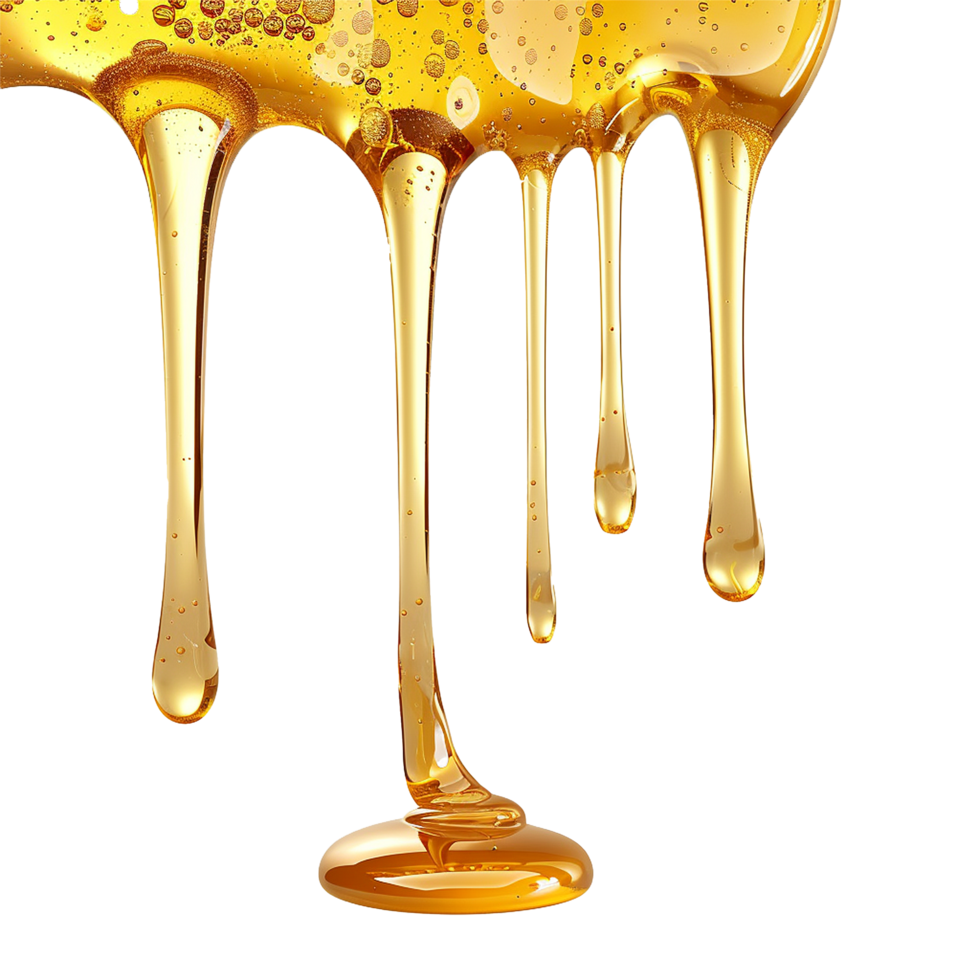 AI generated Honey dripping png isolated on transparent background