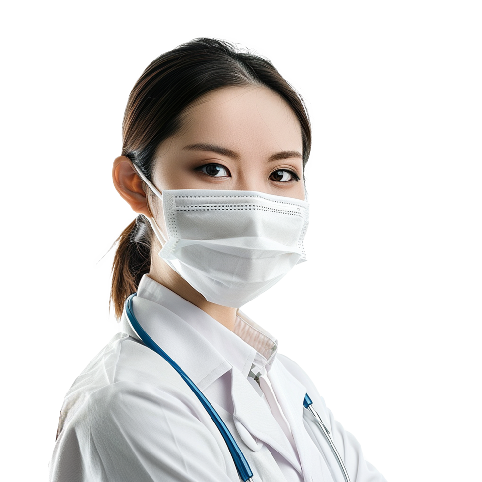 ai généré médecin porter visage masque png isolé sur transparent Contexte