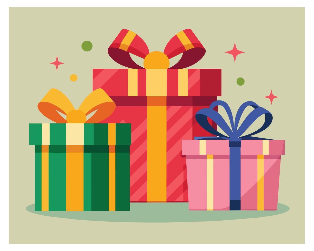 Big pile of colorful wrapped gift boxes stock illustration vector