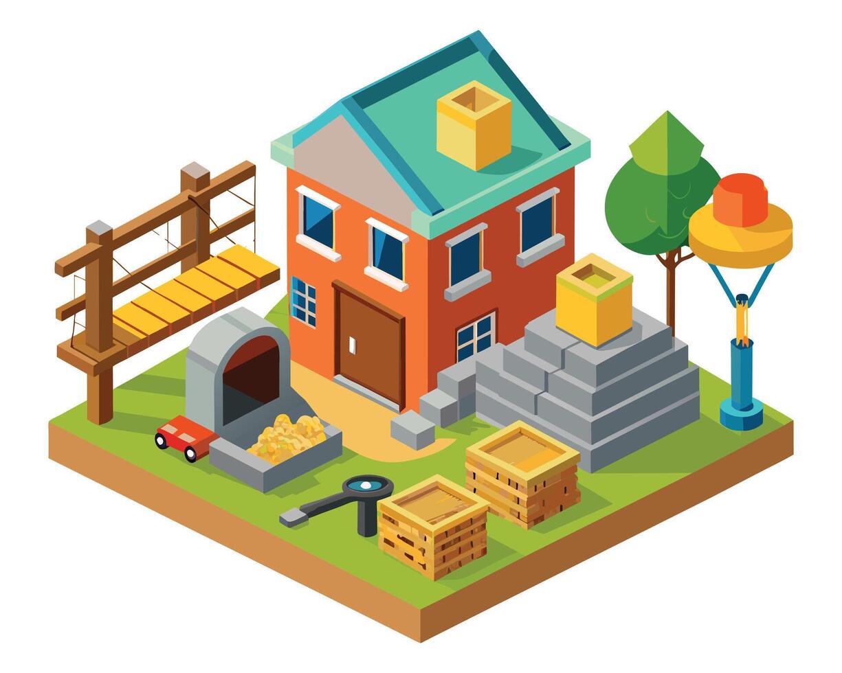 Building Under Construction Vector illustration