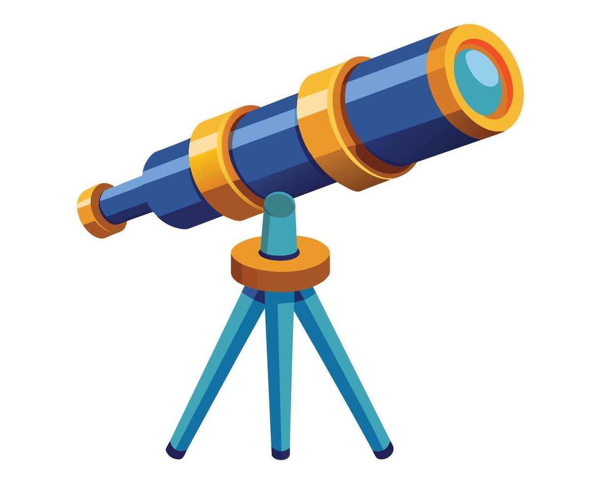telescopio vector diseño en blanco antecedentes ilustración