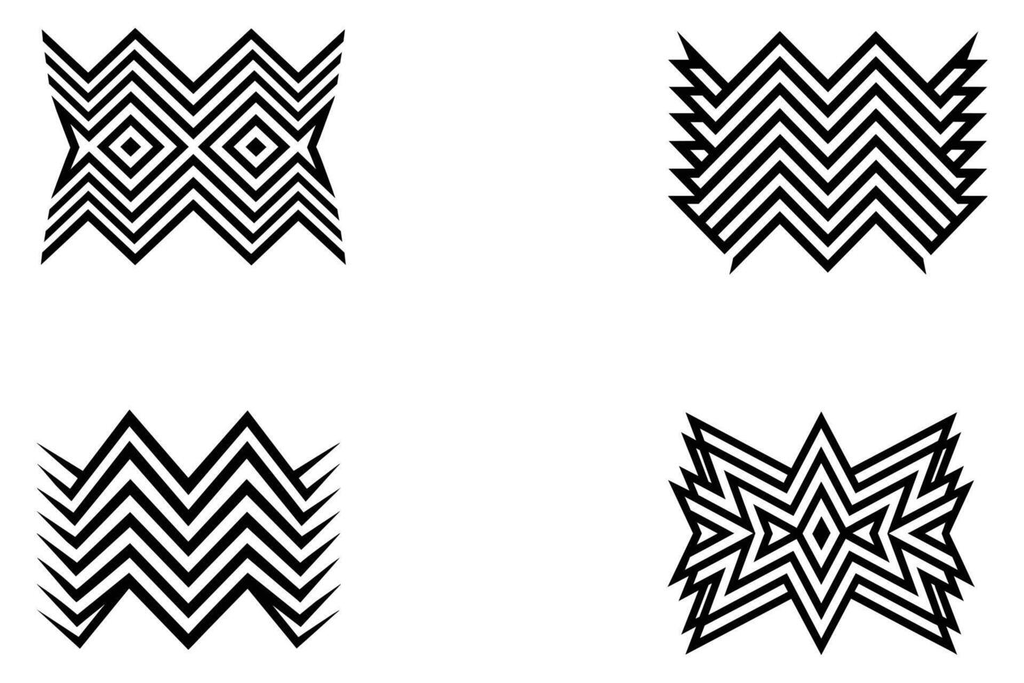 Bold Black Zigzag Lines Criss Cross Against Vector Design On White Background illustration